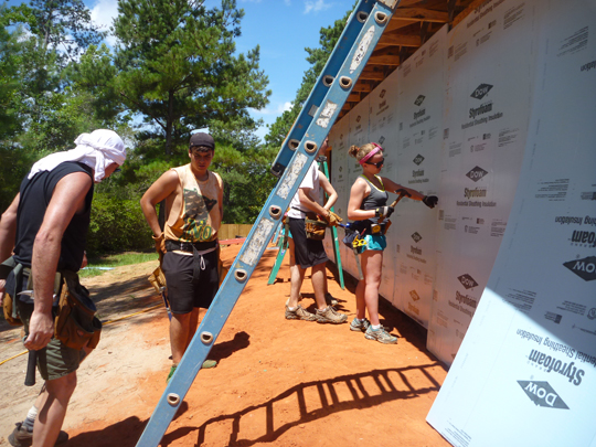 Putting the Insulation on the wall