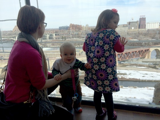 Theo and elosie looking at the view 