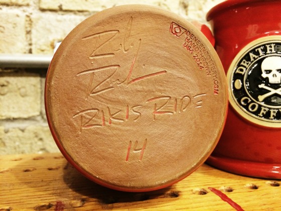 Riki Rachtman's signature on mugs 