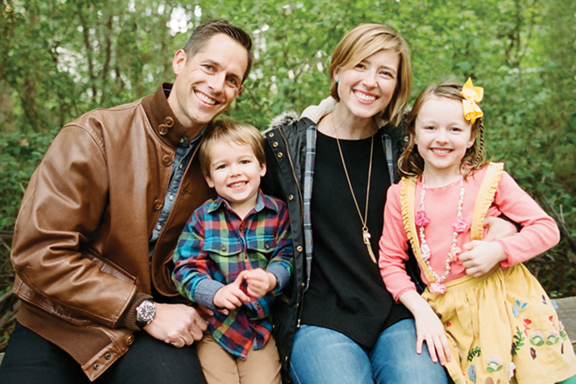 Nile's Deneen with wife, and two kids 