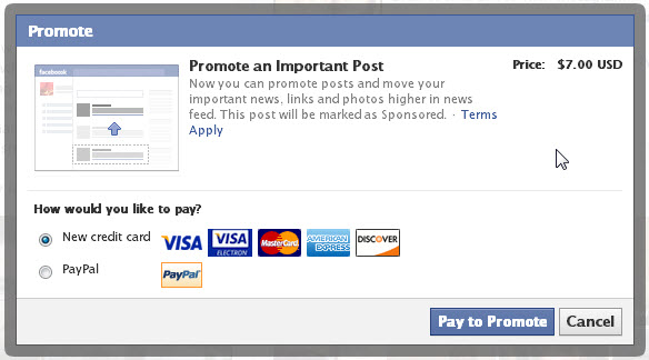 Promoting your restaurant - Promote a post on Facebook