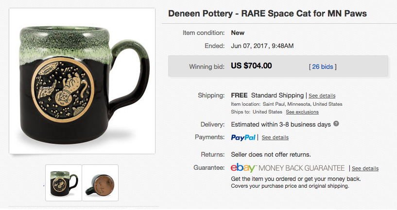 Bid for space pizza cat mug 