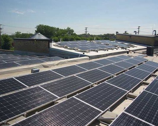 solar panels - deneen pottery rooftop