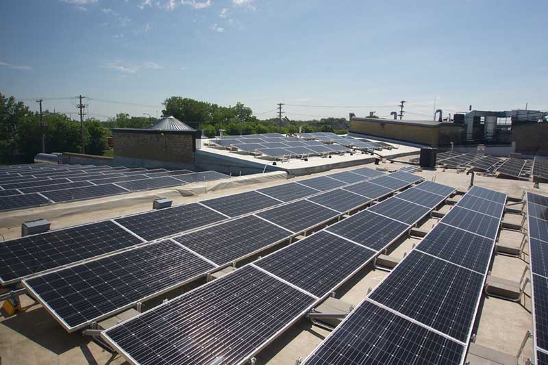 solar panels - deneen pottery rooftop