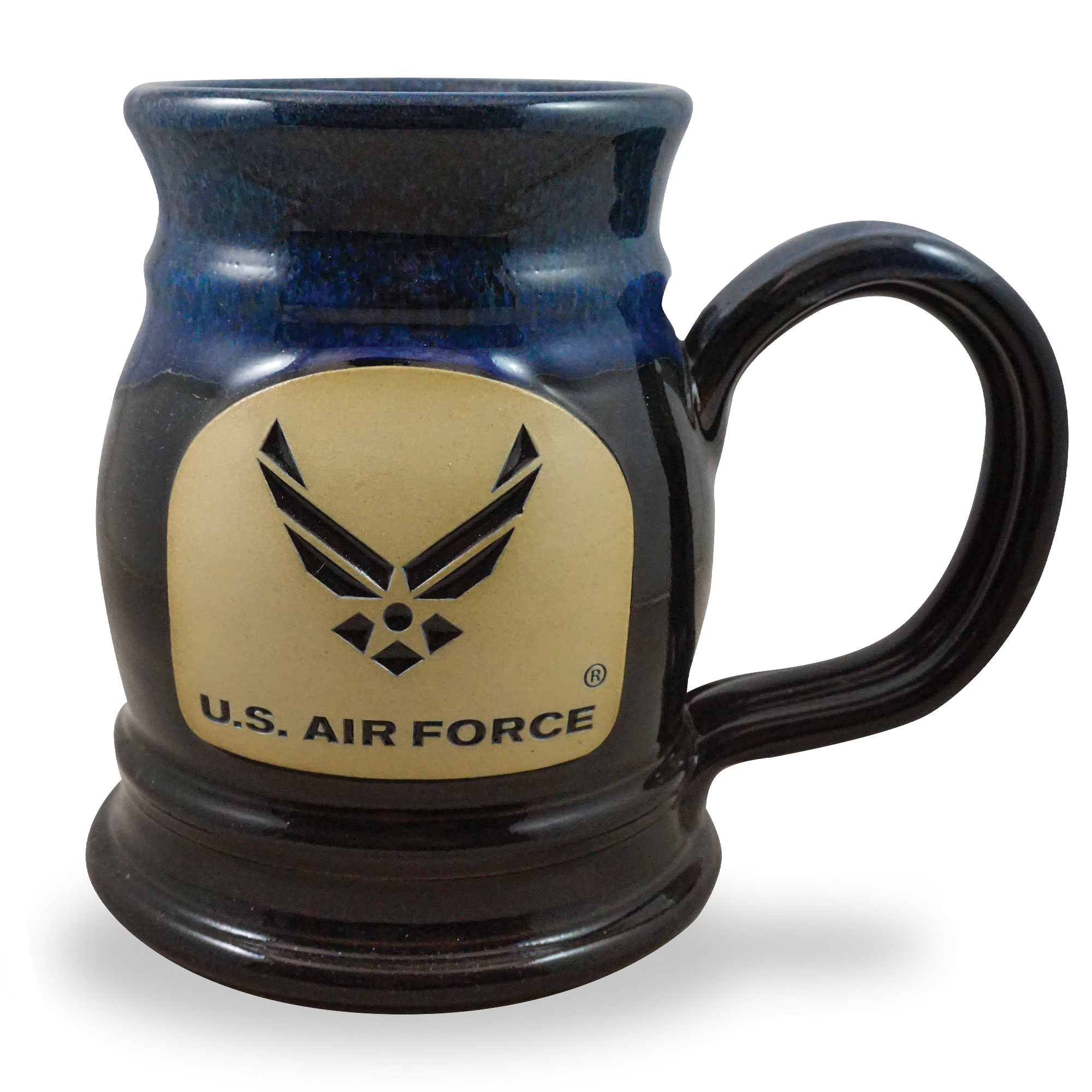 U.S. Air Force <a class='qbutton' href='https://deneenpottery.com/mug-styles/round-tankard/'>View More Details</a>