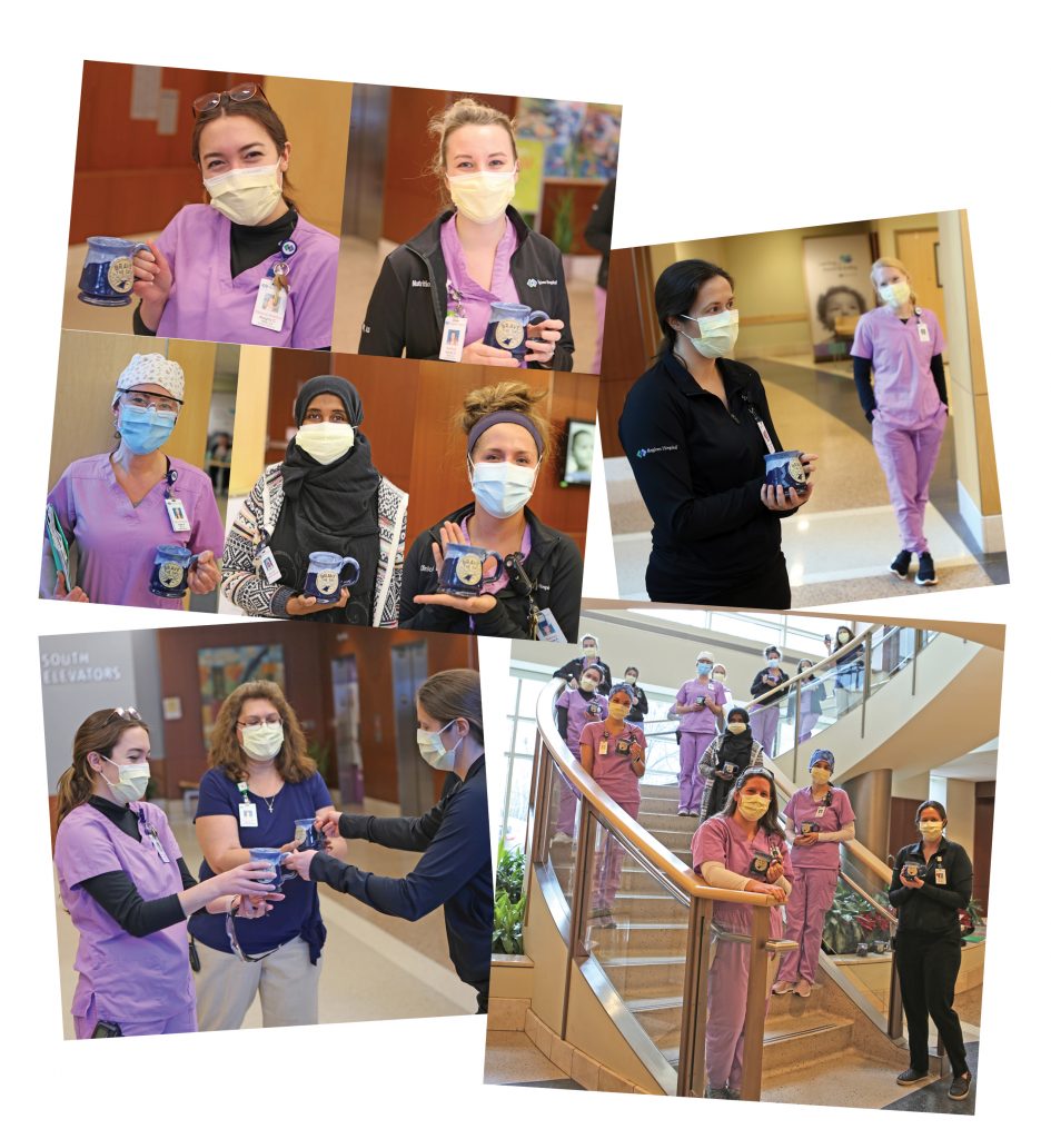 Photo of nurses with deneen mugs 