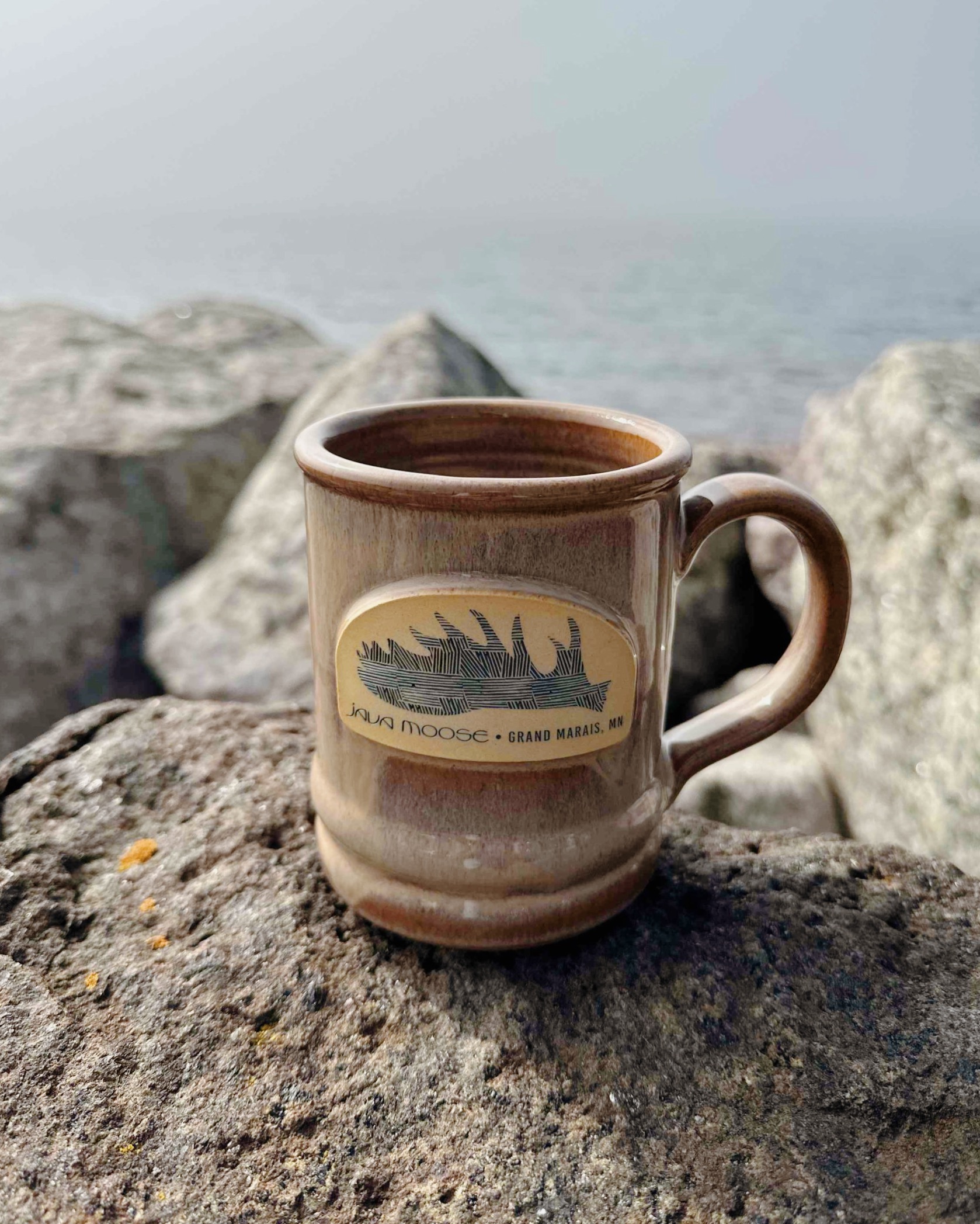 ramsey java moose mug in sand glaze