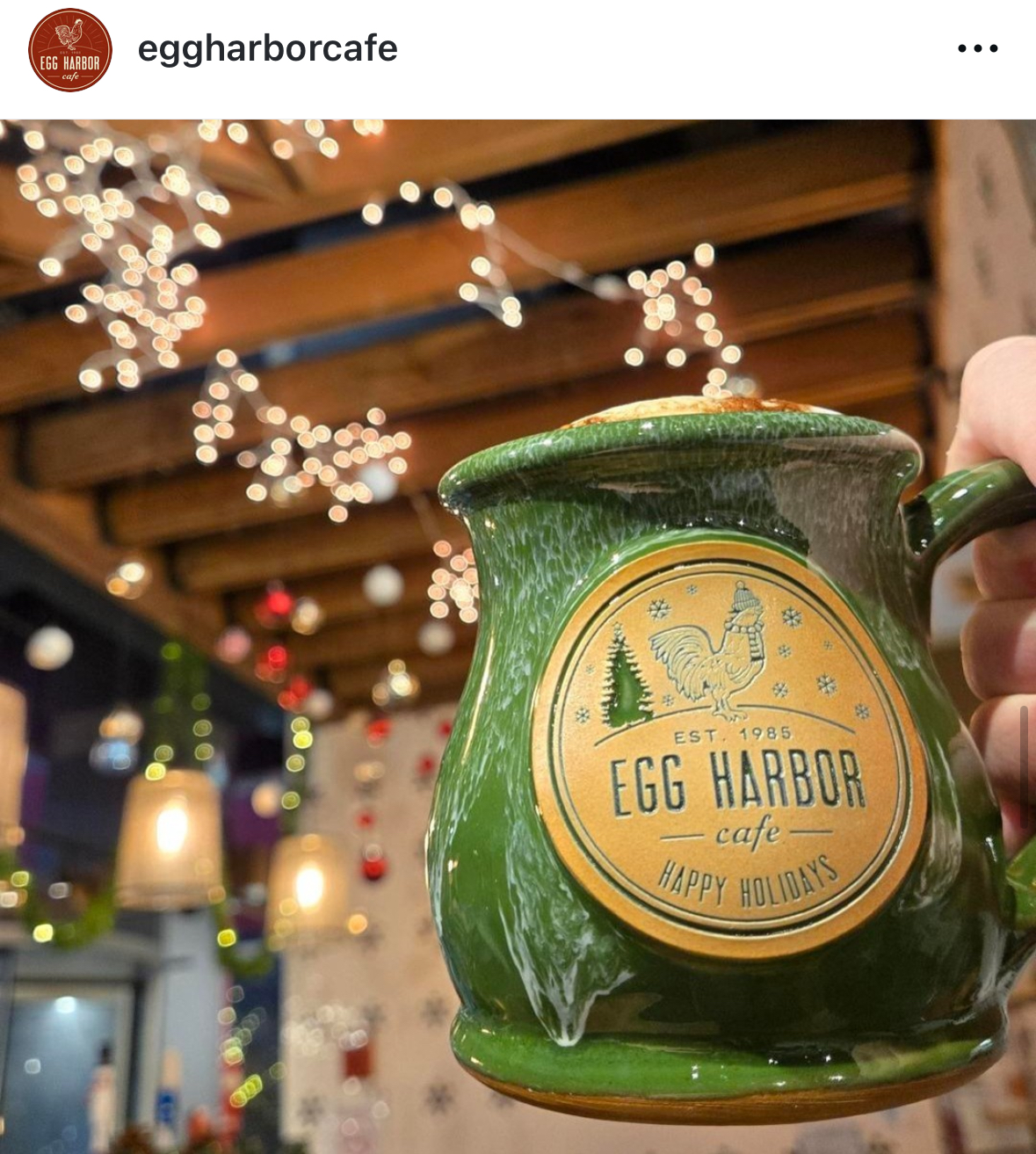 egg harbor cafe round belly mug